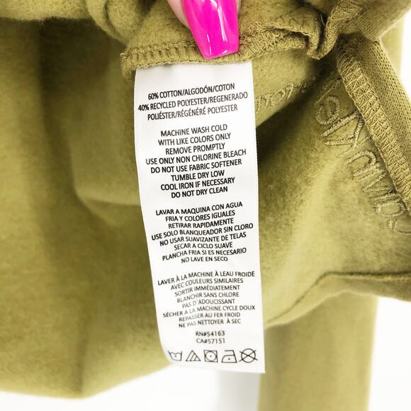 CALVIN KLEIN PERFORMANCE Half-Zip Hoodie XS Olive Green Crop Sweatshirt NWOT - Picture 9 of 10
